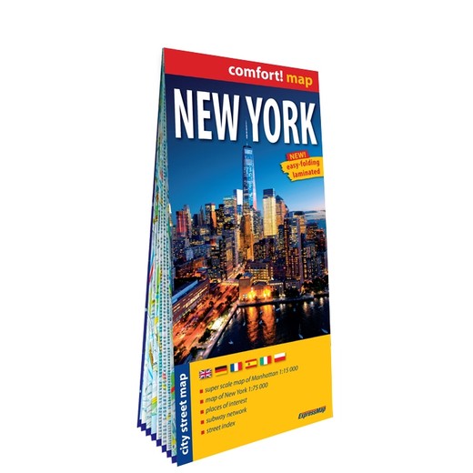 okładka New York city street map 1:75 000 laminat 2025 książka | Opracowanie zbiorowe