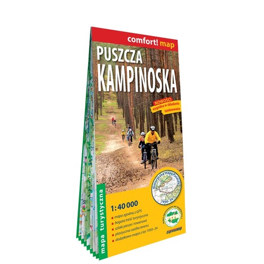 okładka Puszcza Kampinoska mapa turystyczna 1:40 000 laminat 2025 książka | Opracowanie zbiorowe