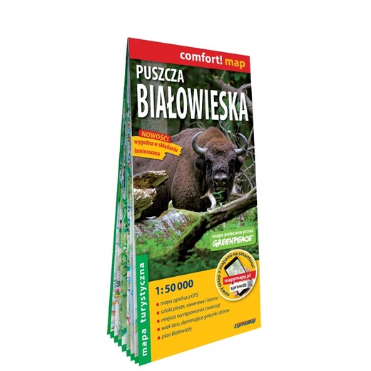 okładka Puszcza Białowieska mapa turystyczna 1:50 000 laminat 2020 książka | Opracowanie zbiorowe