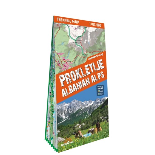 okładka Prokletije Durmitor Albanian & Montenegro Alps trekking map 1:65 000 laminat 2024 książka | Opracowanie zbiorowe