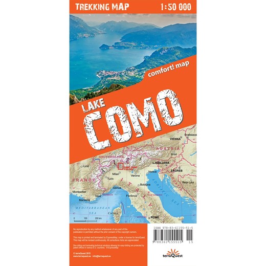 okładka Lake Como trekking map 1:50 000 laminat książka | Opracowanie zbiorowe