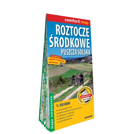 okładka Roztocze Środkowe Puszcza Solska mapa turystyczna 1:50 000 laminat 2023 książka | Opracowanie zbiorowe