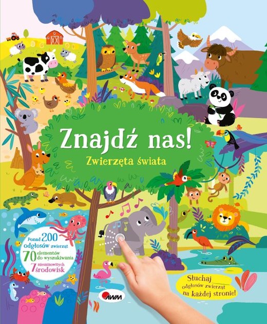 okładka Zwierzęta świata. 200 dźwięków. Znajdź nas! książka | Natalia Kawałko-Dzikowska