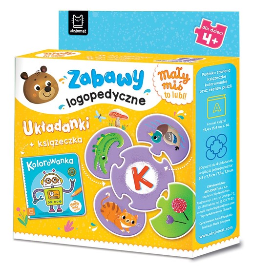 okładka Mały miś to lubi! Zabawy logopedyczne. Układanki + książeczka. Mały miś to lubi! książka | Anna Podgórska