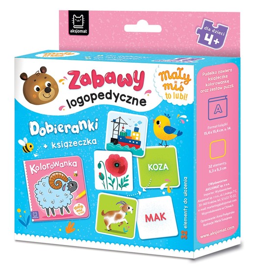 okładka Mały miś to lubi! Zabawy logopedyczne. Dobieranki + książeczka. Mały miś to lubi! książka | Anna Podgórska