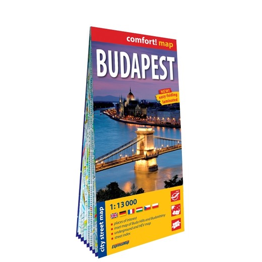 okładka Budapest city street map 1:13 000 laminat 2019 książka | Opracowanie zbiorowe
