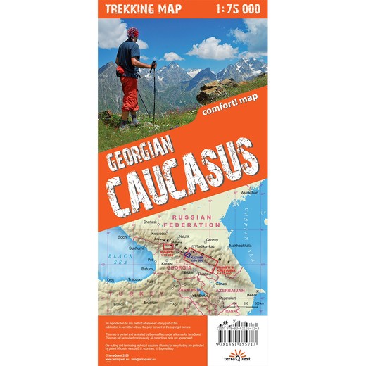 okładka Georgian Caucasus trekking map 1:75 000 laminat 2020 książka | Opracowanie zbiorowe