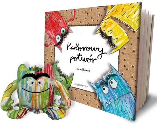 okładka Książka Pop-up z maskotką. Kolorowy potwór książka | Anna Llenas