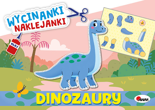 okładka Dinozaury. Wycinanki naklejanki książka | Opracowanie zbiorowe