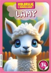 okładka Koloruję i naklejam, Lamy książka | Praca Zbiorowa