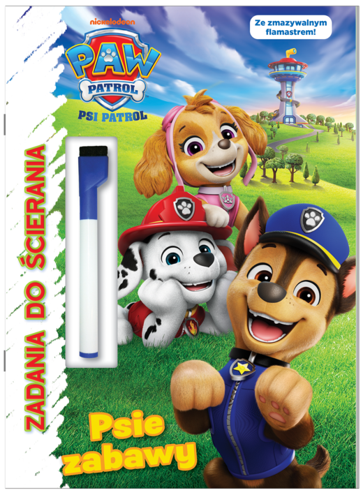 okładka Łapa w łapę. Psi Patrol. Zadania do ścierania książka | Opracowanie zbiorowe