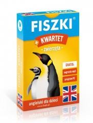 okładka Angielski zwierzęta fiszki + gra kwartet książka | Praca Zbiorowa