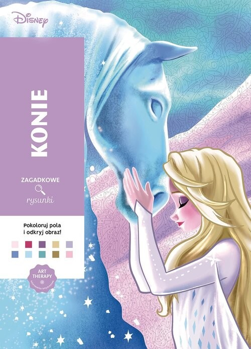 okładka Art therapy Kolorowanka antystresowa Disney Konie Zagadkowe rysunki książka | Marie Sophie