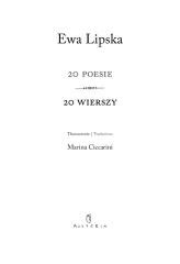 okładka 20 poesie. 20 wierszy książka | Ewa Lipska