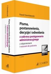 okładka Pisma, postanowienia, decyzje i odwołania... książka | Drembkowski Paweł