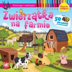 okładka Koloruję i naklejam. Zwierzątka na farmie książka | Praca Zbiorowa