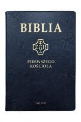 okładka Biblia pierwszego Kościoła granatowa książka | Praca Zbiorowa