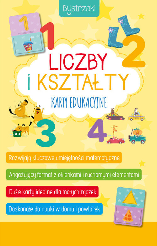 okładka Bystrzaki. Liczby i kształty. Karty edukacyjne książka | Izabella Sieńko-Holewa