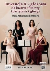 okładka Inwencja 4-głosowa na kwartet fletowy książka | Arkadiusz Gembara