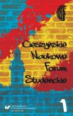 okładka Cieszyńskie Naukowe Forum Studenckie T.1 książka | red. AlinaSzczurek-Boruta