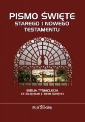 okładka Biblia Tysiąclecia- NT i ST ze zdjęcimi Ziemi Św. książka | Praca Zbiorowa