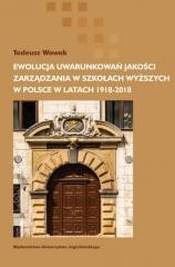 okładka Ewolucja uwarunkowań jakości zarządzania książka | Wawak Tadeusz