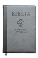 okładka Biblia pierwszego Kościoła szara z paginatorami książka | Praca Zbiorowa