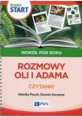 okładka Pewny start.Wokół pór roku.Rozmowy Oli i Adama książka | Dorota Szczęsna, Monika Pouch
