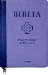 okładka Biblia pierwszego Kościoła z paginat. suwak fiolet książka | Praca Zbiorowa