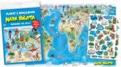 okładka Mapa świata. Plakat z naklejkami książka | Praca Zbiorowa