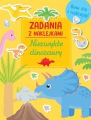 okładka Zadania z naklejkami. Niezwykłe dinozaury książka | Praca Zbiorowa