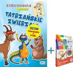 okładka Kolorowanka... Tatrzańskie zwierzaki + kredki książka