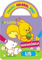 okładka Zgaduj, koloruj, pisz! W lesie książka | Irma Rumianceviene