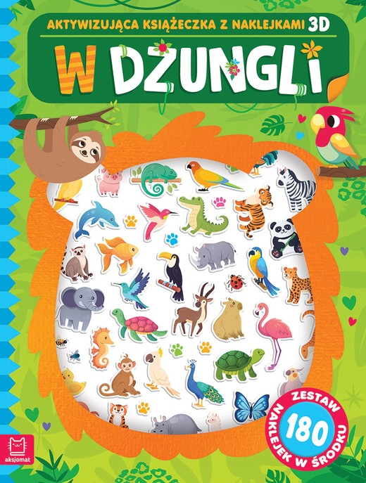 okładka W dżungli. Aktywizująca książeczka z naklejkami 3D książka | Agnieszka Bator