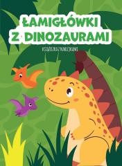 okładka Łamigłówki z dinozaurami. Książeczka z naklejkami książka | Praca Zbiorowa
