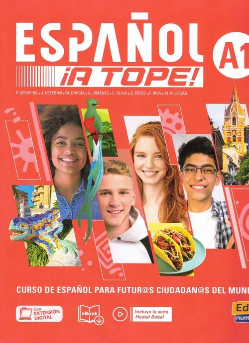 okładka Espanol A Tope A1 podręcznik + ćwiczenia książka | Praca Zbiorowa