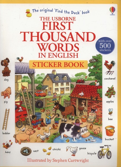 okładka First Thousand Words in English Sticker Book wer. angielska książka | Heather Amery, Stephen Cartwright