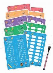 okładka Plansze edu A4 - tabliczka mnożenia +pisak 5 kart książka