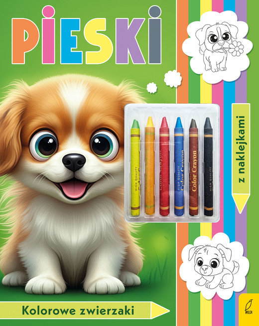 okładka Pieski. Kolorowanka z kredkami książka | Opracowanie zbiorowe