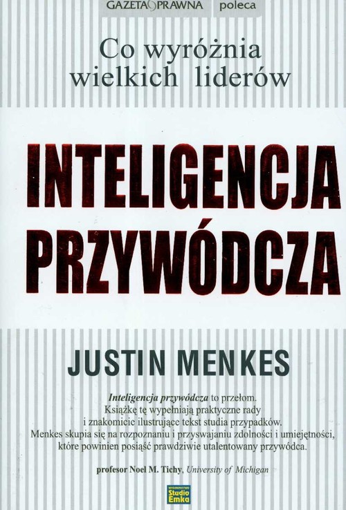 okładka Inteligencja przywódcza książka | Menkes Justin