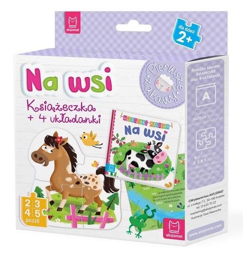 okładka Na wsi Książeczka i cztery układanki Puzzle dla malucha książka | Opracowanie zbiorowe