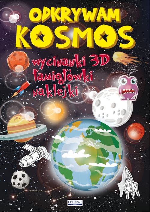 okładka Odkrywam Kosmos Wycinanki 3D, łamigłówki, naklejki książka | Beata Guzowska, Jerzy Rafalski