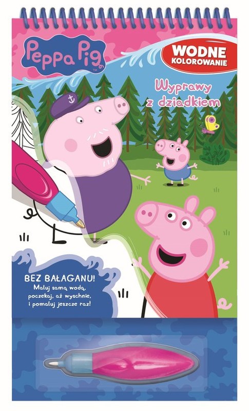 okładka Peppa Pig Wodne kolorowanie 4 Wyprawy z dziadkiem książka | Opracowanie zbiorowe