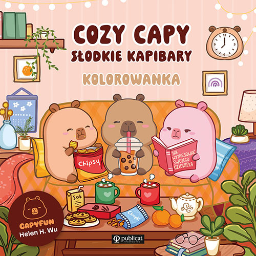 okładka Cozy Capy. Słodkie kapibary. Kolorowanka książka | Wu. HelenH.