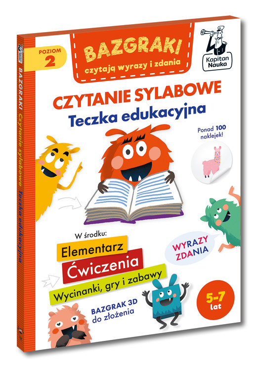 okładka Bazgraki czytają wyrazy i zdania. Czytanie sylabowe. Teczka edukacyjna. Kapitan Nauka. Bazgraki książka | Zuzanna Osuchowska