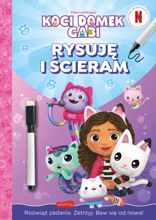 okładka Rysuję i ścieram. Koci Domek Gabi książka | Opracowanie zbiorowe