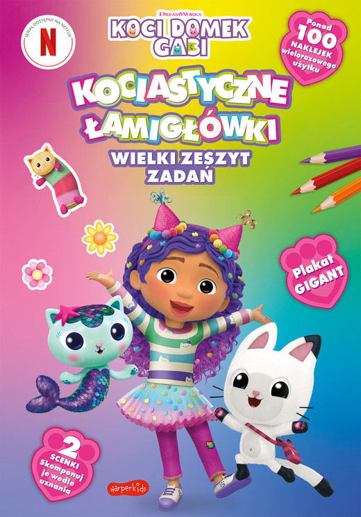 okładka Kociastyczne łamigłówki. Wielki zeszyt zadań. Koci Domek Gabi książka | Opracowanie zbiorowe