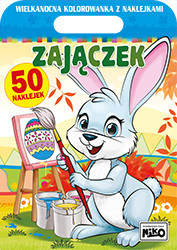 okładka Zajączek. Wielkanocna kolorowanka z naklejkami książka | Artur Rajch