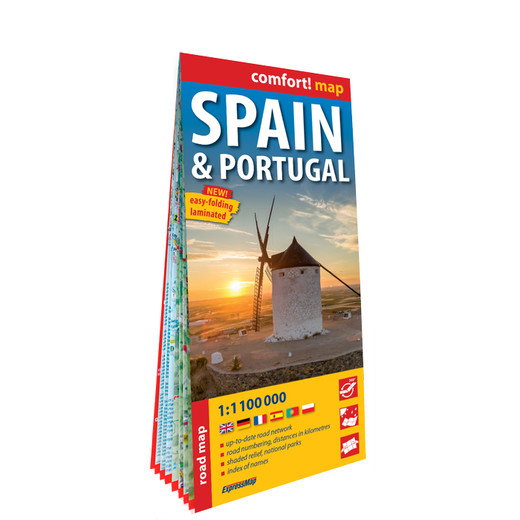 okładka Hiszpania i Portugalia laminowana mapa samochodowa 1:1 100 000 książka | Opracowanie zbiorowe
