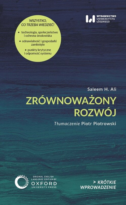 okładka Zrównoważony rozwój Krótkie Wprowadzenie 53 książka | Ali SaleemH.